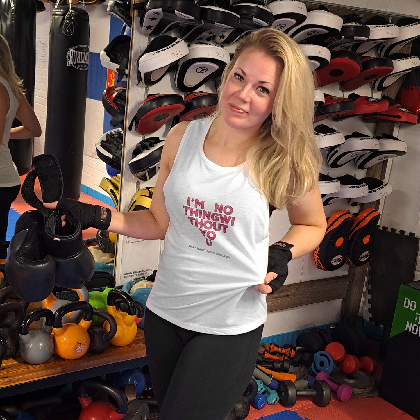 Ladies’ Muscle Tank / Nothing Without You heart logo