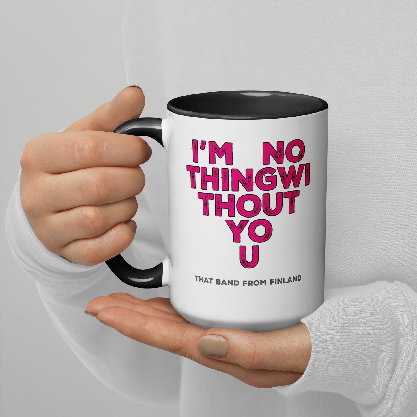 Mug with Color Inside / Nothing Without You heart logo