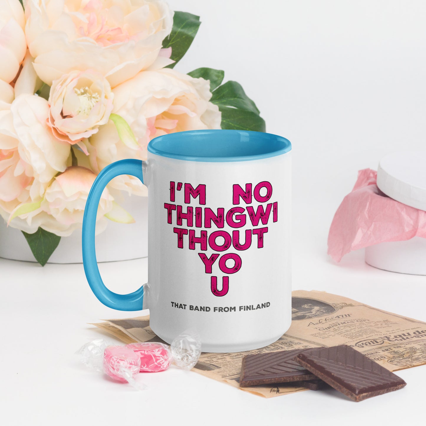 Mug with Color Inside / Nothing Without You heart logo